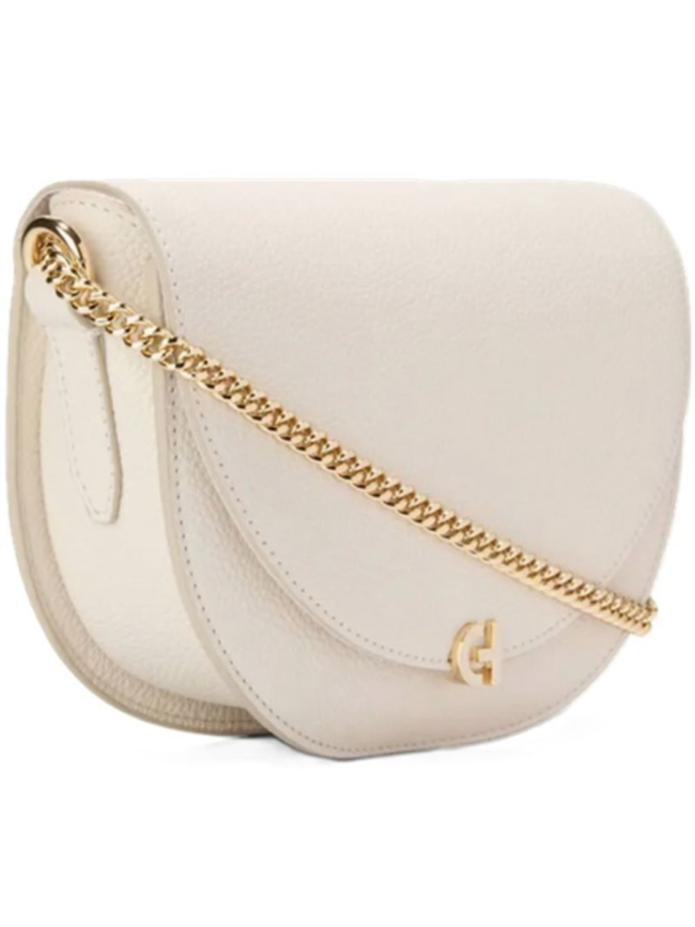 COLE HAAN Evie Chain Saddle Crossbody or Shoulder Bag in Ivory Color
